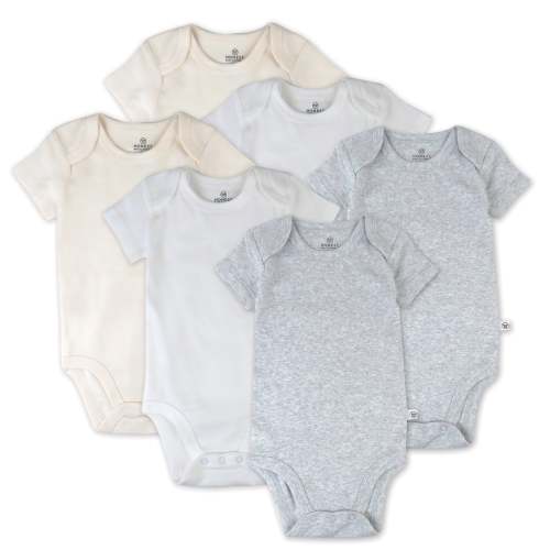 6-Pack Organic Cotton Short Sleeve Bodysuits