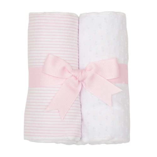 Seersucker Burps, Set of 2 Pink