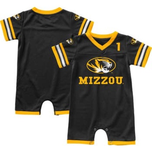 Newborn & Infant Colosseum Black Missouri Tigers Bumpo Football Romper, 0-3 M