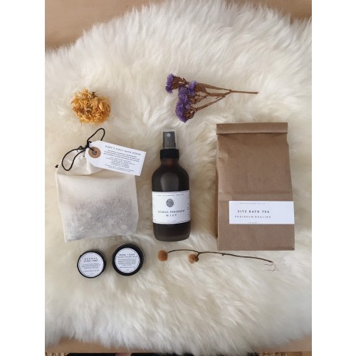 MAMA + BABY - Postpartum Care Kit. Organic. Sitz Bath. Perineum Spray. Baby Balm. Cord Care. Baby's First Bath Herbs.
