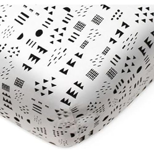 HonestBaby unisex-baby Fitted Crib Sheets Set Standard Mattress, 100% Organic Cotton Baby Boys, Girls, Neutral, 1 Pack - Blue Ticking Stripe, One Size