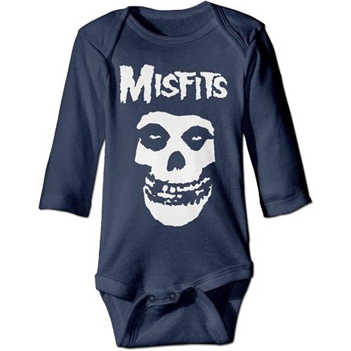 Pengshiliu Cute Misfits Baby Climbing Long Sleeve Onesie 0-6 Month Navy
