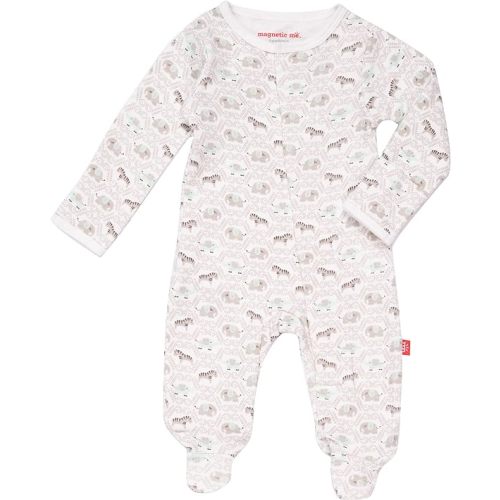 Magnetic Me 100% Organic Cotton Magnetic Baby Footie Pajamas | Super Soft Cotton Fabric