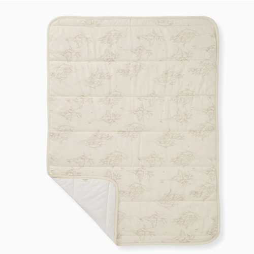 Swaying Branches Organic Cotton Reversible Baby Blanket Oat