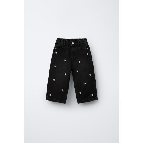 SHIMMER STAR CULOTTE JEANS - Black | ZARA United States
