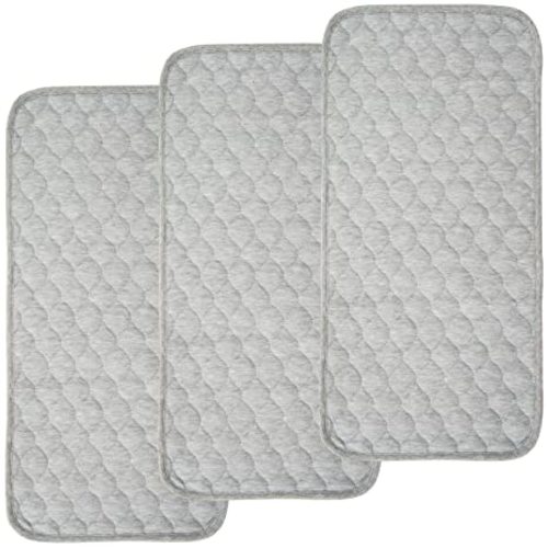 BlueSnail Quilted Thicker Waterproof Changing Pad Liners 3 Count(Gray 13” x 27”)