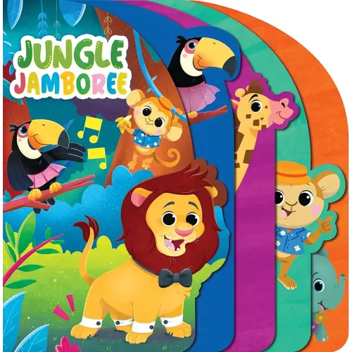 Little Hippo Books Jungle Jamboree - Children's Board Book with Shaped Animal Tabs