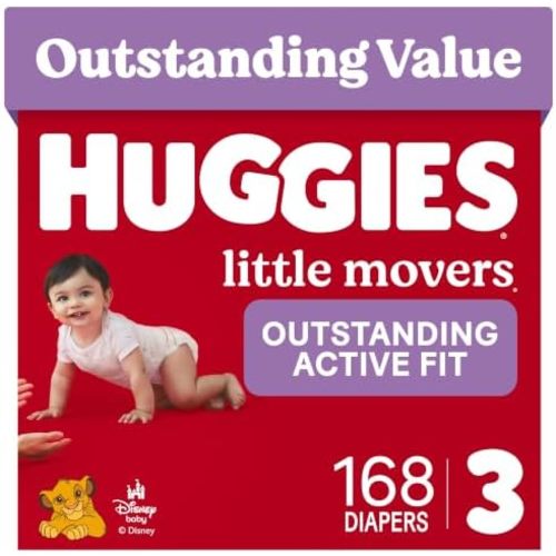 Huggies Little Movers Diapers Size 3, 168 Count (6 Packs of 28)