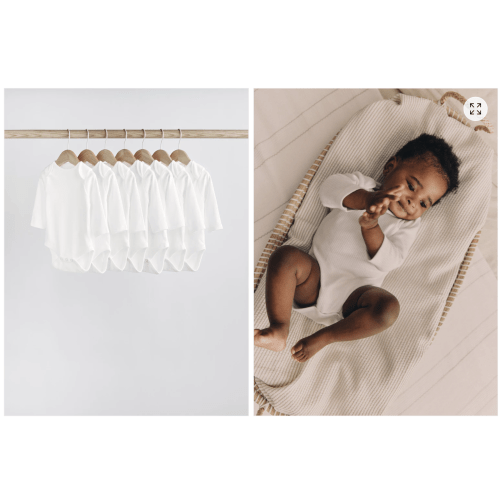 Buy White 7 Pack Essential Baby Long Sleeve Bodysuits from Next USA