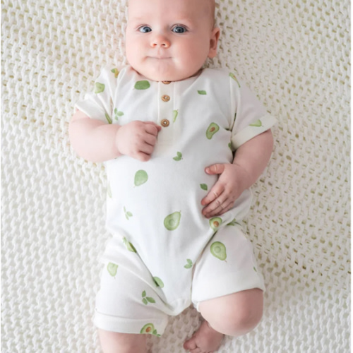 Organic Cotton Avo Romper - Avocados Print