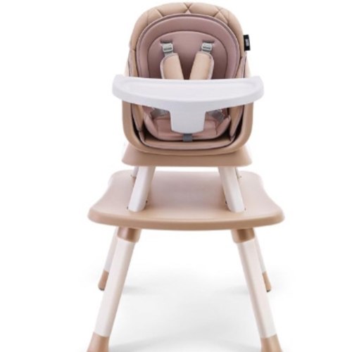 HARPPA 6 in 1 Baby High Chair, Convertible Infant Feeding Chair for Babies & Toddlers Table, Dining Booster Seat with Removable Tray, Khaki