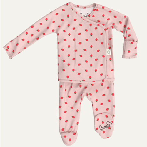 Footie - Strawberries – Bonsie Skin to Skin Babywear