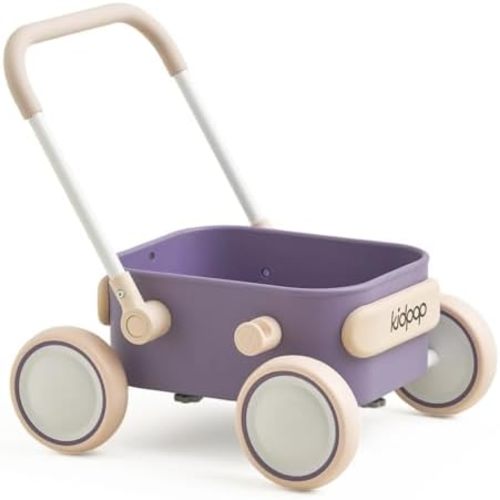 Kidpop PULA 2-in-1 Push and Pull-Along Wagon, Baby Push Walker for First Learner from 7 Month to 4 Year, One Year Birthday Gifts, Sturdy and Safe, Indoors and Outdoors (Purple)