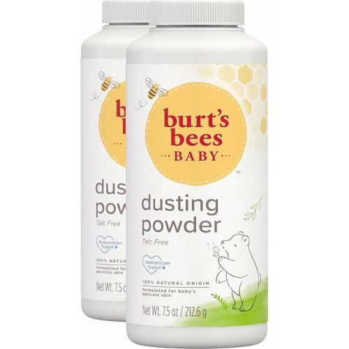 Burt's Bees Baby Dusting Powder,100% Natural Origin Baby Powder Talc-Free,7.5 oz. Bottle,(Pack of 2)