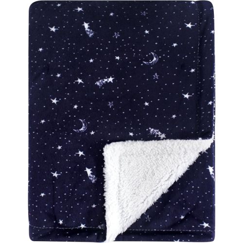 Yoga Sprout Mink Blanket with Sherpa Backing, Moon