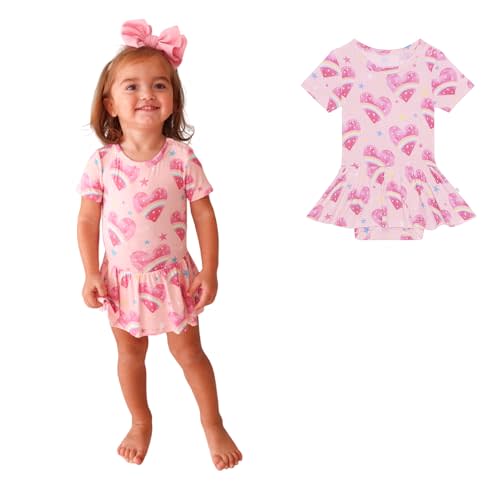 Posh Peanut Baby & Little Girls Dresses for Summer - Twirl Bodysuit Dresses for Girls Made of Soft Viscose from Bamboo