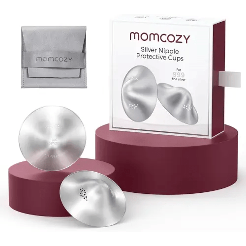 Momcozy 999 Silver Nursing Cups Original Perforated Breathable Design, Breastfeeding Essential, Nipple Shield for Nursing Newborn, XL Size
