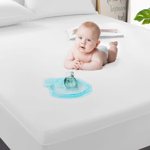 GRT 2 Pack Twin Mattress Protector Waterproof, Breathable & Noiseless Waterproof Mattress Protector Fitted Deep Pocket from 5" to 19", Smooth Twin Mattress Cover Machine Washable