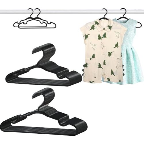 60 Pack Black Baby Hangers 11.42 & 12.91’’ Each 30 Pcs Kids Clothes Hangers