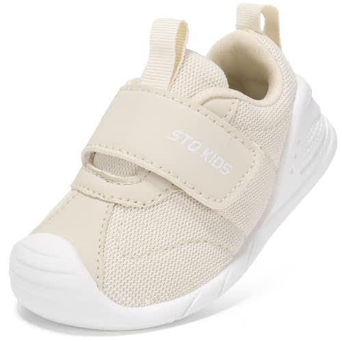 Baby Shoes Wide Toe Box Infant Boy Girl First Walker Shoe Toddler Crib Barefoot Sneakers Non-Slip Sole Soft Breathable Mesh Lightweight Walking Indoor Newborn Chubby Babies 6 9 12 18 24 Months