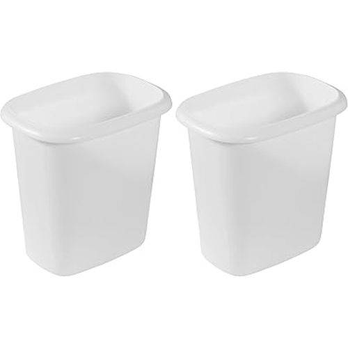 Rubbermaid Vanity Trash Can/Wastebasket 1.5-Gallons/6-Quarts White for Under Counter/Kitchen/Office/Bedroom/Bathroom (Pack of 2)