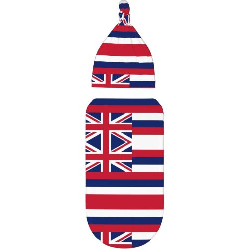 Comfortable and Stretchy Hawaii Flag Newborn Swaddle Bag/Beanie for Babies 0-6 Months