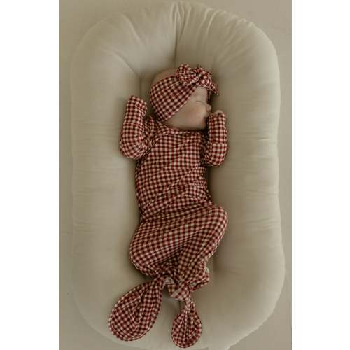 Bamboo Knotted Gown | Red Gingham