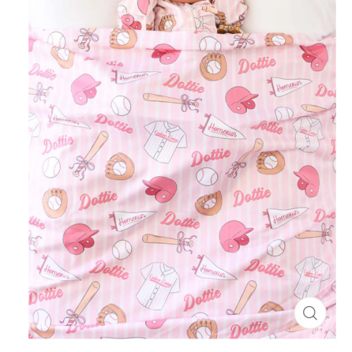 Ballpark Babes Personalized Swaddle Blanket