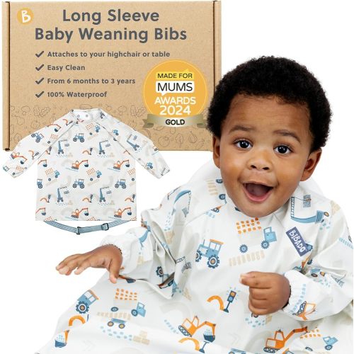 BIBaDO Attachable Long Sleeve Bib for Babies & Toddlers – Easy Clean