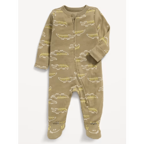 Footed One-Piece for Baby - Gator Green