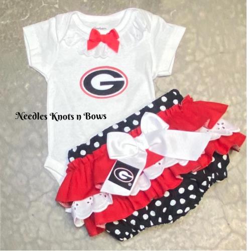College Outfit, Girls Collegiate Outfits for Baby / Toddler, Most Colleges Available, College Sports Team Outfit, Sizes 0/3 Months - Size 4