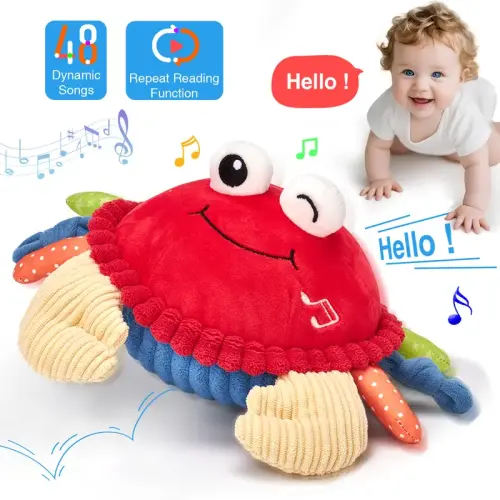 Baby Toy Crab Plush Toy Tummy Time Baby Toys 6-12 Months, Musical - TikTok Shop