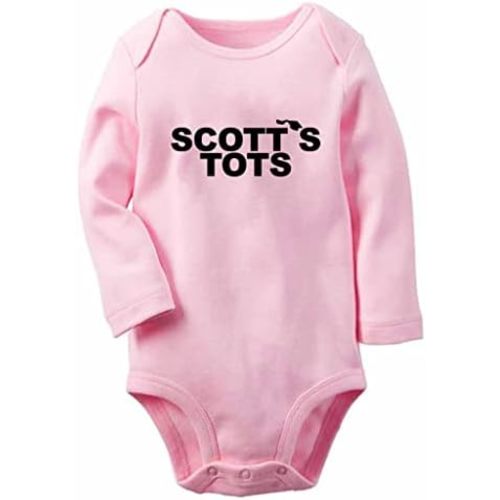 Scott's Tots Cute Bodysuit Infant Rompers Unisex Baby Short/Long Sleeve Onesie