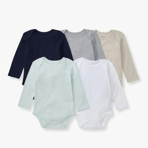 Burt's Bees Baby Organic Cotton Bodysuits – Baby Boy & Girl Short and Long Sleeve One-Pieces, 5-Pack