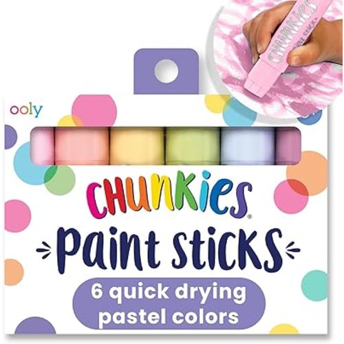 Ooly Chunkies 6 Pastel Paint Sticks For Kids, Easter Activities for Kids, Tempera Paint Sticks Pastel Colors Set, No Mess Quick Drying Art Supplies for Toddlers