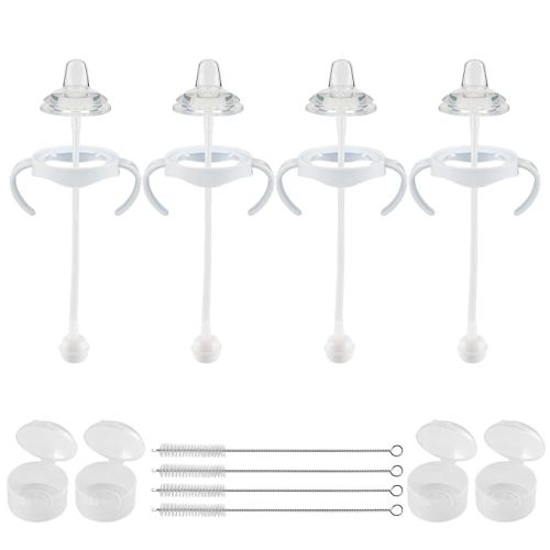 Sippy Cup Conversion Kit for Philips Avent Natural Baby Bottles, Weighted Straw Replacement Kit with Spout Nipples and Handle,6m+,Set of 4
