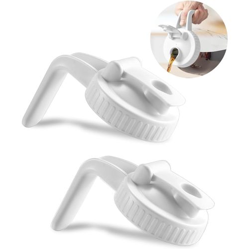 2 Pack Wide Mouth Mason Jar Lids V-Shaped with Handle, Mason Jar Pour Spout Lid with Extended Flip Lid Easy to Open, Airtight Leak Proof and Durable