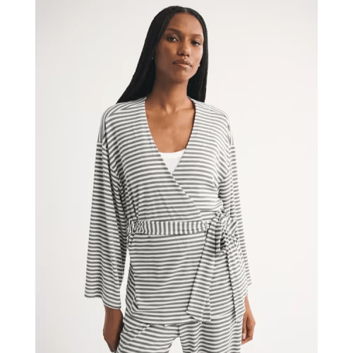 Modal-Blend Lounge Rib Wrap Top Medium