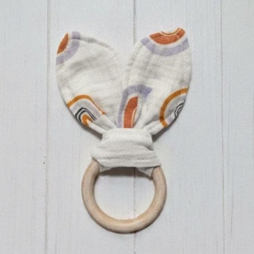 Bunny Ears Teether, Organic Muslin