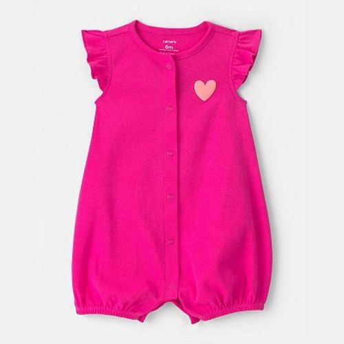Baby Girl Carter's 'Little Love' Heart Short Sleeve Romper