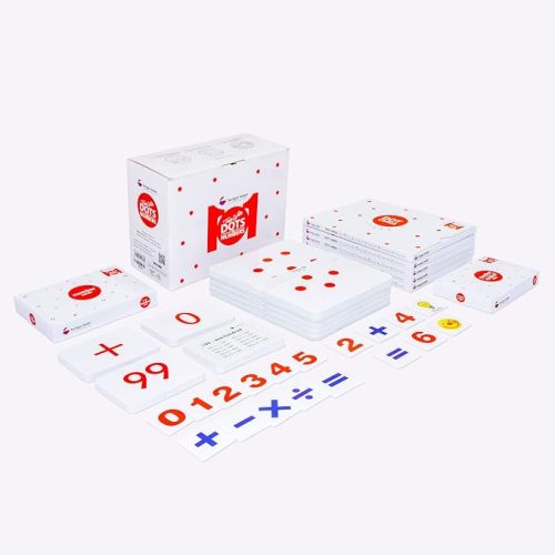 Hungry Brain Red Dot Math Flash Cards for Toddlers Ages 7 Months to 6 Years | Montessori Number & Math Learning Cards for Kids | Counting, Addition & Subtraction Flashcards | Early Math Skills