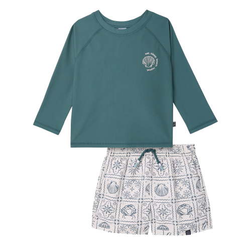 Modern Moments by Gerber Baby and Toddler Boy Long- Sleeve Rash Guard and Trunk Set, 2-Piece, Sizes 0/3M-5T