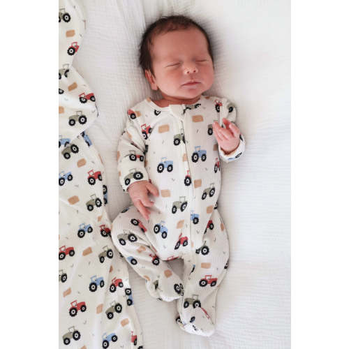 All Bamboo Waffle Zipper Footies