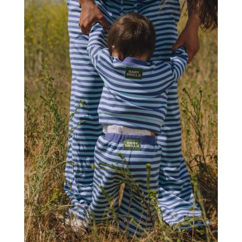 Baby Drills Stripe Set - Malibu + Navy Stripe