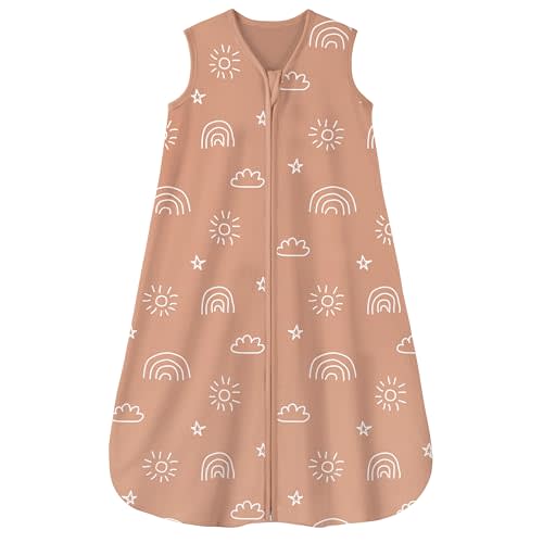 Yoofoss Baby Sleep Sack 6-12 Months 0.5 TOG Baby Wearable Blanket, 100% Organic Cotton Infant Toddler Sleeping Sack 2-Way Zipper Lightweight Sleep Sack, Grizzly