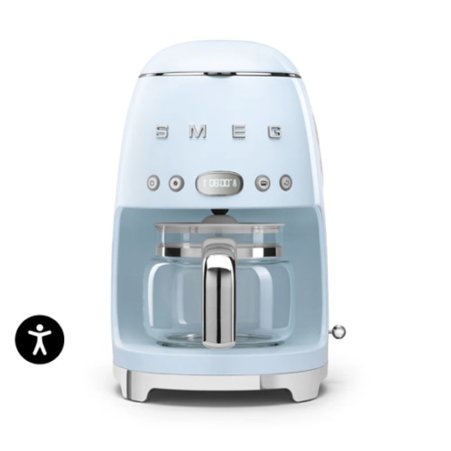 Drip-filter coffee machine Retro-style Pastel blue Glossy – SMEG USA