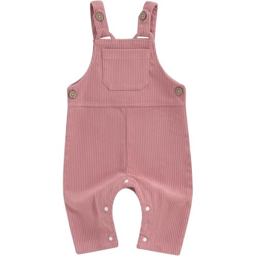 Ledy Champswiin Infant Boy Girl Overalls Gender Neutral Baby Solid Color Clothes Suspender Pants