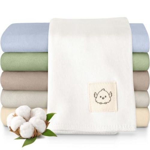 KeaBabies 6pk Shea Baby Burp Cloths for Baby Boys and Girls, 100% Organic Cotton Burping Cloths for Babies, Newborn (Slate)