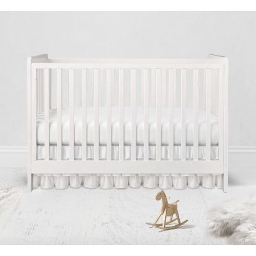 Bacati - 3 Layer Ruffled Crib/Toddler Bed Skirt - White