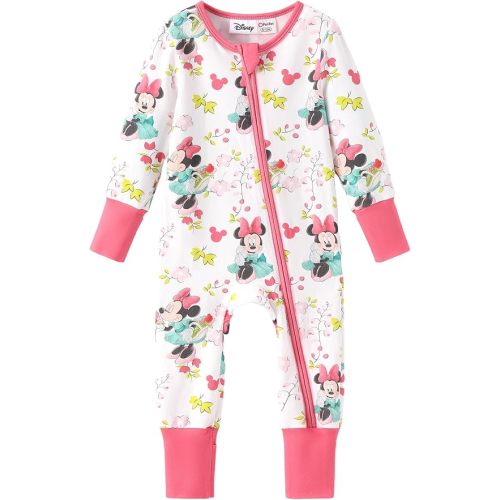 Disney Princess Stitch Marvel Mickey Baby Girl Organic Cotton Zipper Footie Clothes Boy Outfit for Infant Newborn